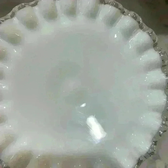 Fenton Silver Crest Candle Holders Spanish Lace Candlesticks Pair Art Glass VTG - Picture 7 of 8